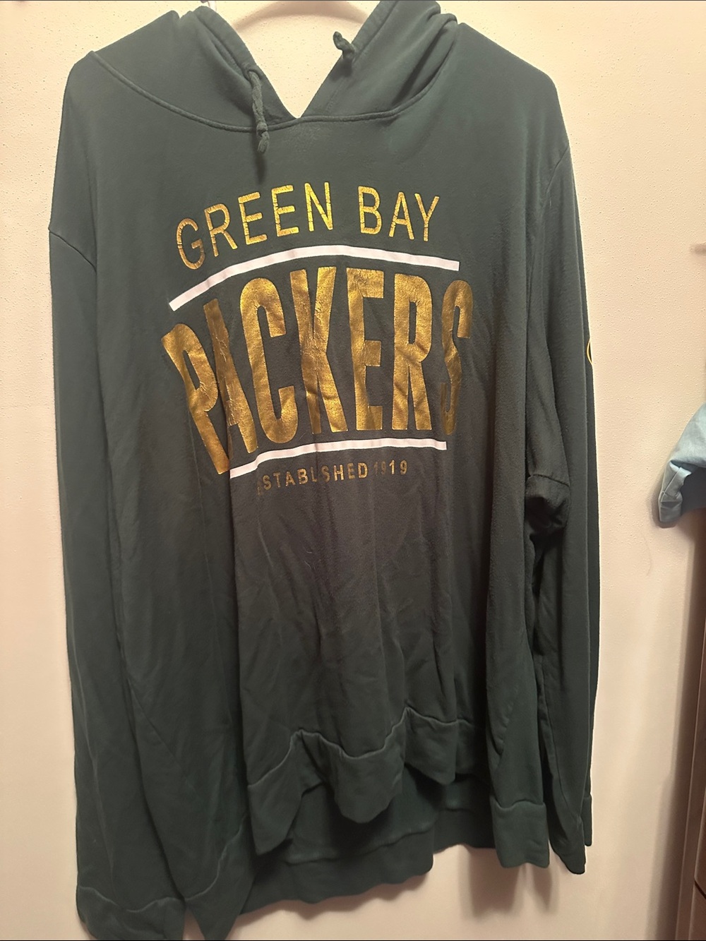 NFL Dark Green Hoodie with Gold Packers Logo